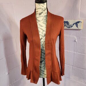 LC Lauren Conrad Burnt Orange Open Cardigan
